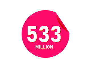 533 million texts on the white background