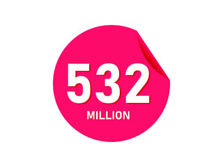 532 million texts on the white background
