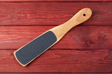 Wooden pedicure grater on boards