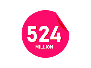 524 million texts on the white background