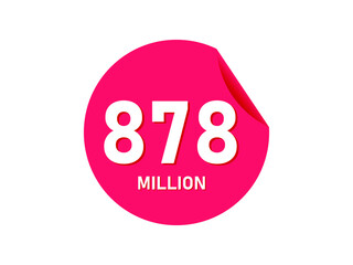 878 million texts on the white background
