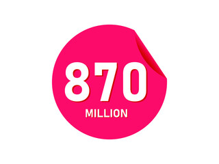 870 million texts on the white background