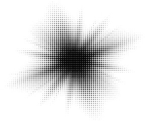 Burst Halftone light effect. glowing light burst. abstract grunge halftone dots background.