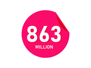 863 million texts on the white background