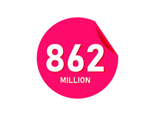 862 million texts on the white background