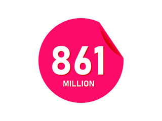 861 million texts on the white background