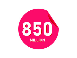 850 million texts on the white background