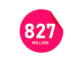 827 million texts on the white background