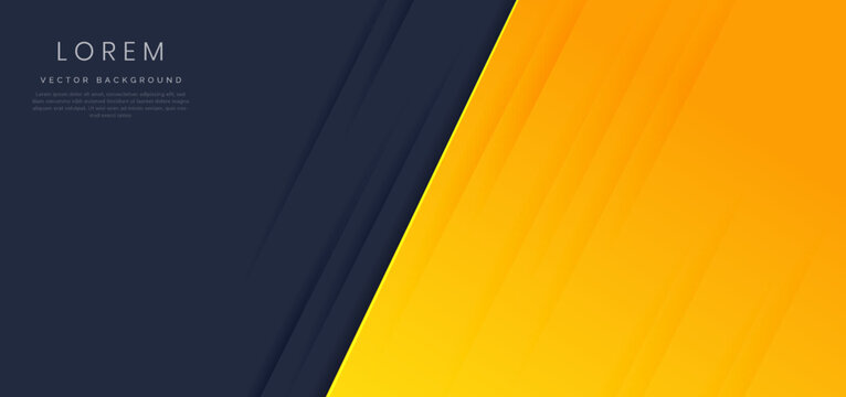 Abstract template background dark blue and yellow gradient diagonal with shadow.