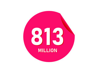 813 million texts on the white background