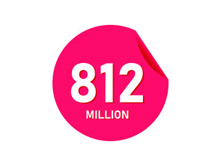 812 million texts on the white background