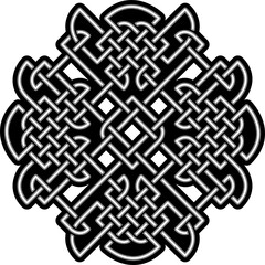 Dark Celtic knot emblem for graphic design and interior decoration