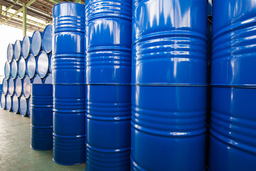 Oil barrels blue