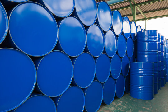 Oil barrels blue