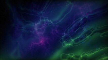 Space Flight Into A Star Field In Galaxy Clouds And Lightning Ne
