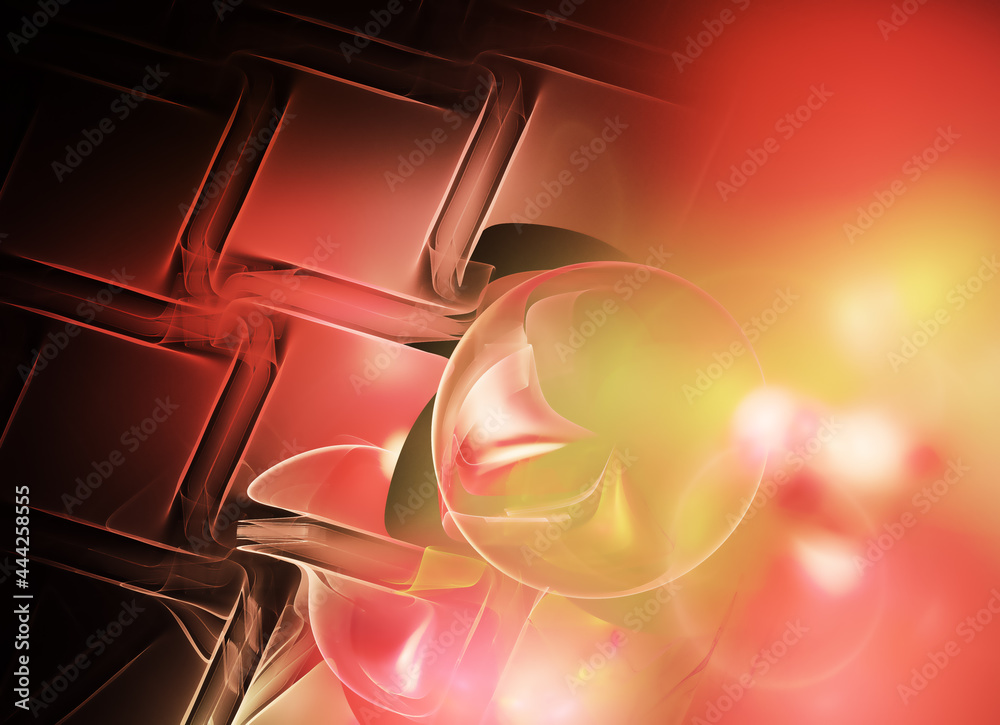 Poster abstract color dynamic background with lighting effect. fractal art