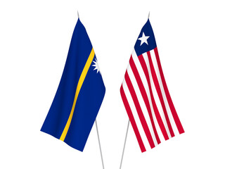 Republic of Nauru and Liberia flags