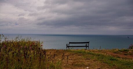 Loneliness in front of the ocean