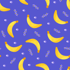 Obraz na płótnie Canvas Seamless pattern with bananas and figures.