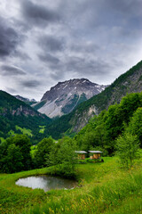Fototapeta na wymiar landscape with lake and mountains (Vorarlberg, Austria)