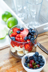 made from different types of berry smoothies