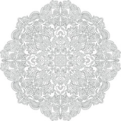 Flower ornament decorative dots line style mandala