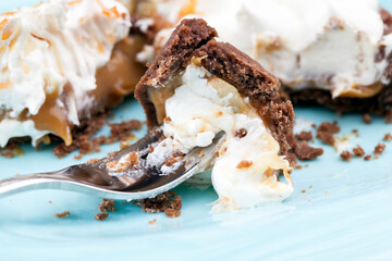 sweet dessert of tartlet and cream