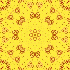 Yellow floral pattern illustration design.