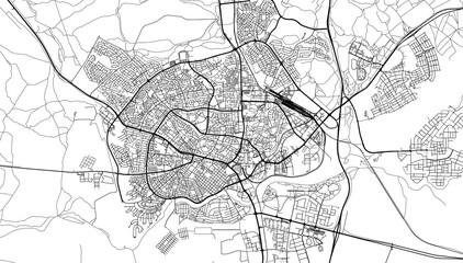 Urban vector city map of Be'er Sheva, Israel, middle east