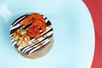 sweet cake made of dairy products and nuts