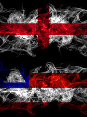 Flag of England, English and Bahia, Brazil countries with smoky effect