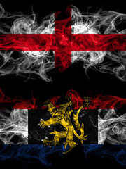 Flag of England, English and Benelux countries with smoky effect