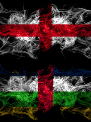 Flag of England, English and Central African Republic countries with smoky effect
