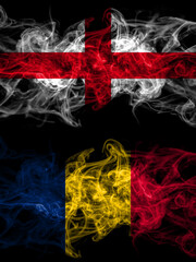 Flag of England, English and Chad, Chadian countries with smoky effect