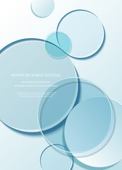cosmetic display podium,cosmetic ads with transparent color disc.
