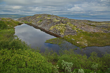 Tundra lakes of the Kola Peninsula, Murmansk region of Russia.