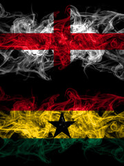 Flag of England, English and Ghana, Ghanaian countries with smoky effect
