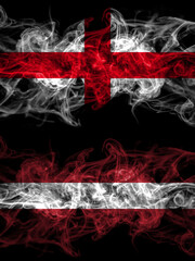 Flag of England, English and Latvia, Latvvian countries with smoky effect