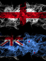 Flag of England, English and New Zealand, Ross Dependency countries with smoky effect