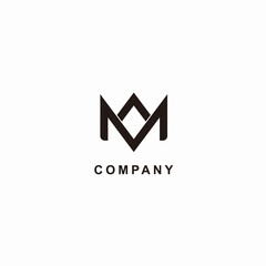 design logo creative letter M and crown