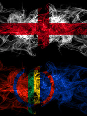 Flag of England, English and Sami countries with smoky effect