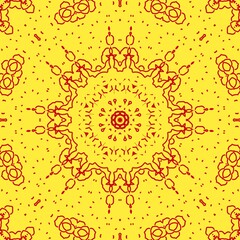 Yellow floral pattern design made with the help of graphics.