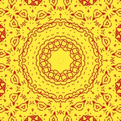 Yellow floral pattern design made with the help of graphics.