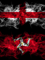 Flag of England, English and United Kingdom, Great Britain, British, Isle of Mann  countries with smoky effect