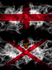 Flag of England, English and United Kingdom, Great Britain, British, Jersey countries with smoky effect