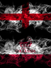 Flag of England, English and United States of America, America, US, USA, American, Chula Vista, California countries with smoky effect