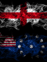 Flag of England, English and United States of America, America, US, USA, American, Easton, Pennsylvania countries with smoky effect