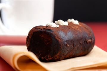 sweet dessert with cocoa and cream cheese