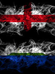 Flag of England, English and United States of America, America, US, USA, American, Navassa Island countries with smoky effect