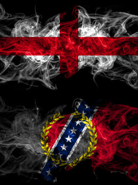 Flag of England, English and United States of America, America, US, USA, American, Montgomery, Alabama countries with smoky effect